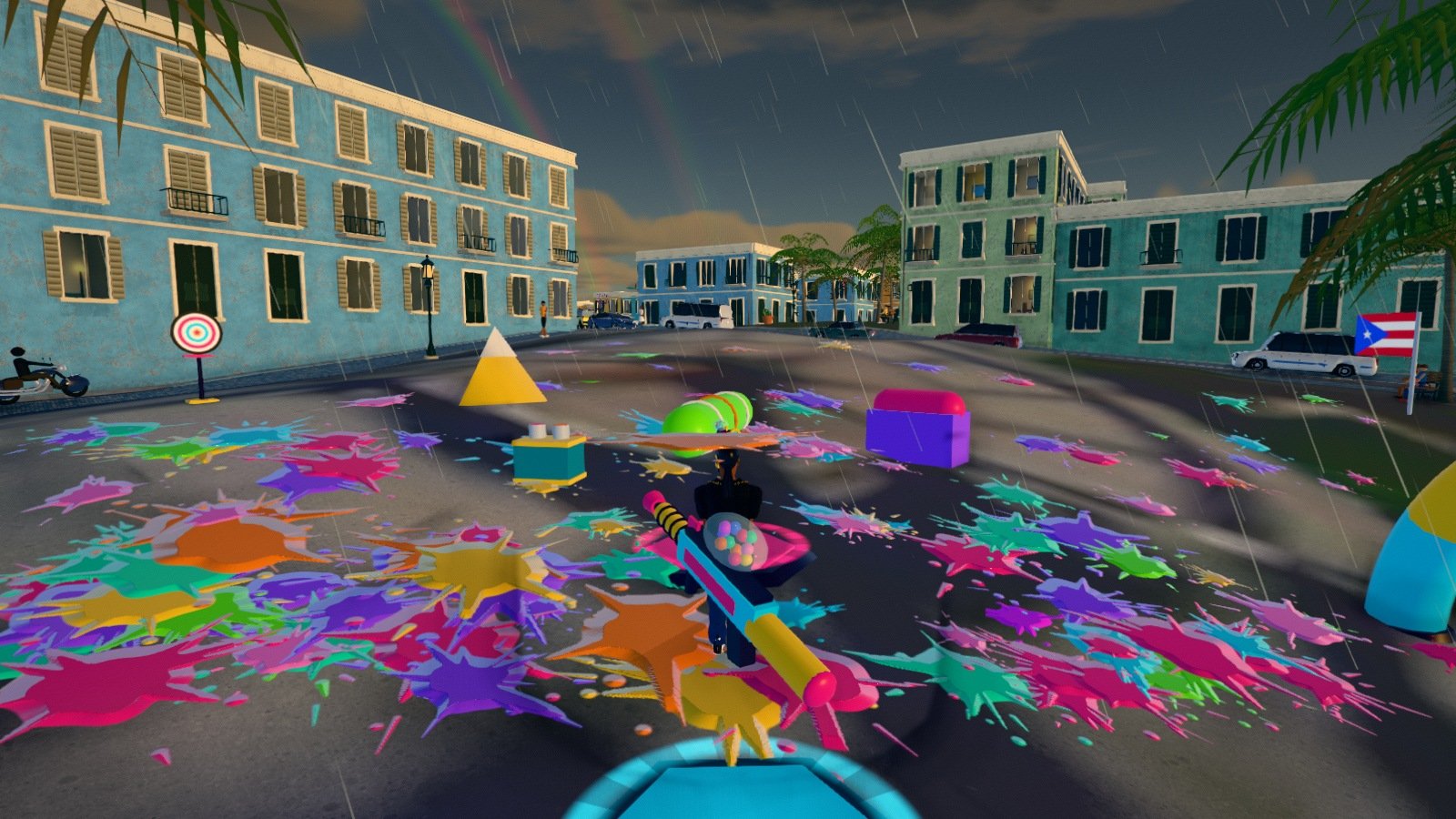 Zona de pintura, Plaza del Quinto Centenario, capturado en el motor del juego